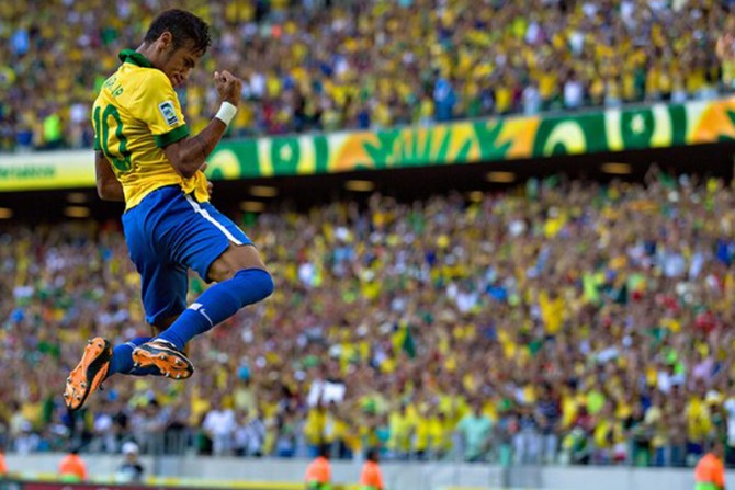 O atacante Neymar deu um show à parte, na partida contra o México