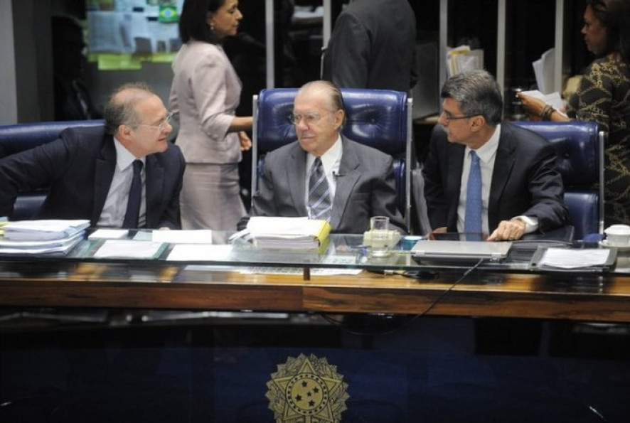 Agência Senado Moreira Mariz Clique para ampliar
Peemedebistas Renan Calheiros, José Sarney e Romero Jucá foram denunciados pela PGR