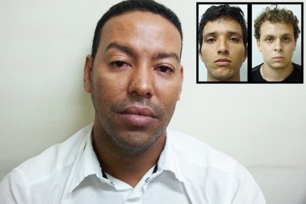 Damio e os cmplices Daniel e Maicon, acusados de matar empresria com 24 facadas