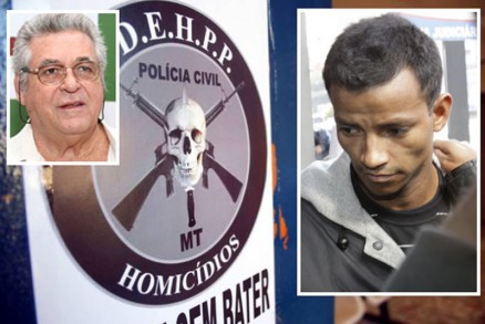 O empresrio Adriano (esq., no detalhe) foi morto por Aleksandro, dentro da agncia bancria
