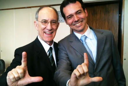 Ldio Cabral com o presidente nacional do PT, Rui Falco: apoio nacionalteja entendimentos