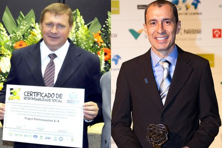 O prefeito Marino Fraz, presidente do conselho de adminsitrao, e Miguel Vaz Ribeiro