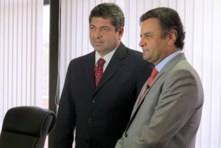 O candidato Guilherme Maluf e o senador Acio Neves, que vir a Cuiab