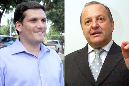 Os candidatos Rogrio Ferrarin e Otaviano Pivetta, que disputam em Lucas