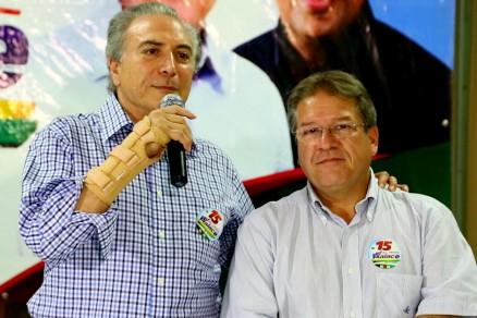O vice-presidente Michel Temer, durante ato de apoio a Walace