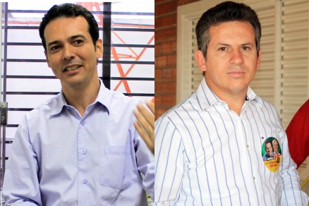 Os candidatos Ldio Cabral e Mauro Mendes: debate morno