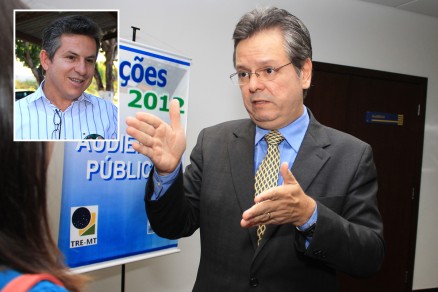 O juiz eleitoral Paulo Mrcio Soares de Carvalho, que negou censura pedida por Mendes (no detalhe)