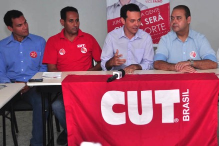 Ldio Cabral: apoio da cpula nacional da CUT e crticas ao prefeito Chico Galindo