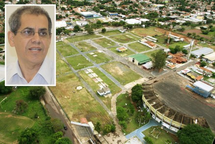 O secretrio Guimares (detalhe) e o Parque da Acrimat: MT arcar com os gastos do Fan Park