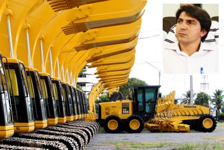 No destaque, o prefeito Nilton Borgato, acusado de usar maquinrio da prefeitura