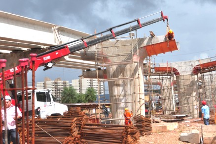 Viaduto da UFMT: obra  uma das mais adiantadas do VLT