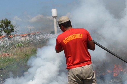 Brigadistas e Bombeiros trabalham para o combate as queimadas urbanas