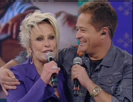 Ana Maria e Leonardo no "Domingo do Fausto"