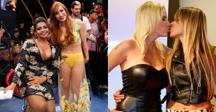 Gaby Amarantos e Aline / Clara e Vanessa se beijando