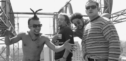 Rodolfo, Canisso, Fred e Digo em foto dos Raimundos tirada em 1994