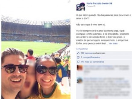 A viva do humorista Fausto Fanti, Karla Peixoto Sento S, escreveu um texto em homenagem a ele na noite de sexta-feira (2)