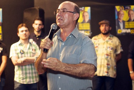 O candidato Jos Riva, que falou sobre temas polmicos durante reunio em Cuiab