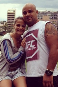Milene e Rubo, que era segurana do filho dela e virou seu namorado