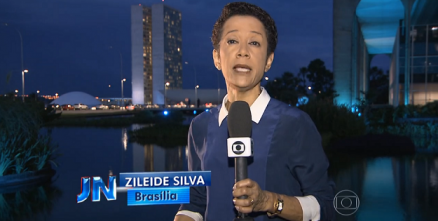A jornalista Zileide Silva em sua ltima apario na Globo, no Jornal Nacional de 26 de novembro