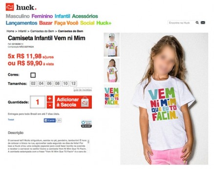 A camiseta que era ento vendida no site da grife Use Huck e que causou polmica na internet