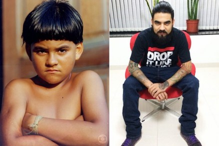 Pedro Oliveira como o ndio Rafael, o 'Uer', e atualmente, aos 27 anos