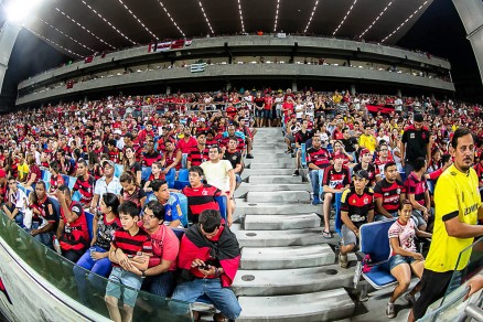 Em agosto de 2014, o Flamengo jogou na rea e o pblico  recorde na histria do estdio: mais de 38 mil torcedores