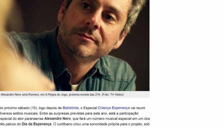 Site do Criana Esperana chamando para o show de Nero