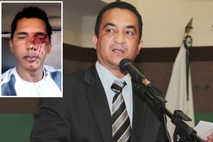 O vereador Macrean dos Santos; no detalhe, o lder comunitrio Jos Carlos da Silva, que acusou agresso