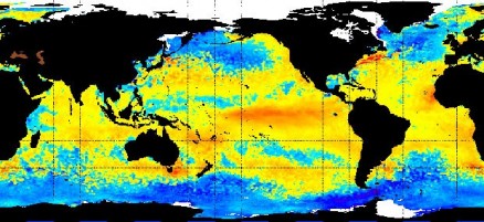 Mapa de anomalias de temperatura mostra El Nio no Pacfico em 11 de fevereiro