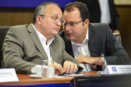 O governador Pedro Taques e o secretrio Marco Marrafon: do Planejamento a Educao