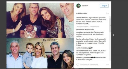 Alexandre Correa, marido de Ana Hickmann, faz post em homenagem ao irmo, que defendeu a apresentadora em atentado em Belo Horizonte (Foto: Reproduo/Instagram)