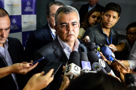 O secretrio Paulo Taques, que se reuniu com o Frum Sindical nesta manh 