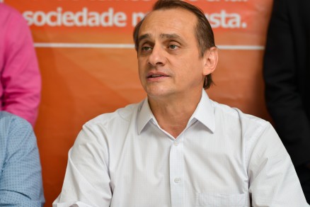 O candidato a prefeito, Wilson Santos (PSDB), que comentou relao com Mauro Mendes (PSB)