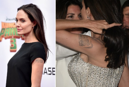 As tatuagens de Angelina Jolie em homenagem a Brad Pitt e aos filhos 