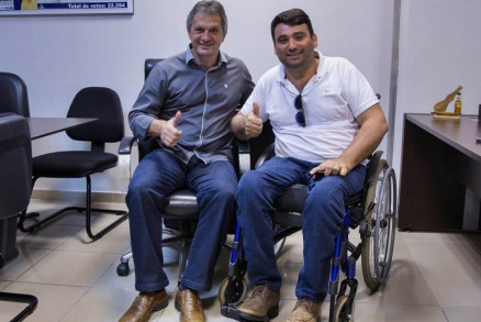 O prefeito eleito de Comodoro, Jeferson Ferreira Gomes, e o deputado Dilmar Dal'Bosco