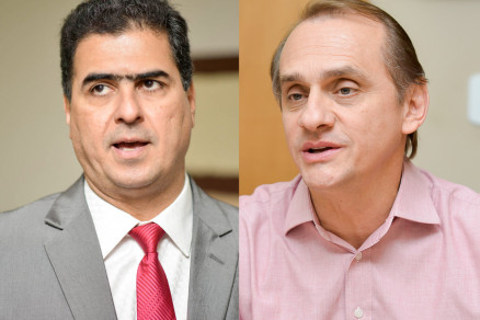 Os candidatos a prefeito Emanuel Pinheiro e Wilson Santos: troca de farpas 