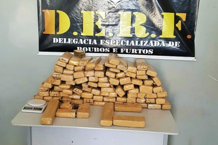 A droga encontrada pela polcia na casa, no Bairro Santa Terezinha
