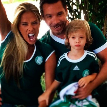 Adriane Galisteu, Alexandre Idice e Vittorio: paixo pelo Palmeiras  de famlia