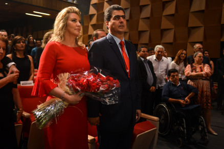 A futura primeira-dama de Cuiab, Marcia Pinheiro e o prefeito eleito Emanuel Pinheiro