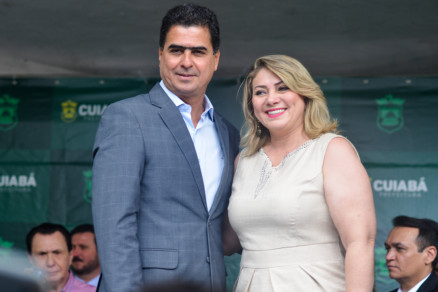 O prefeito Emanuel Pinheiro e a secretria Mabel Strobel, que pode no voltar ao cargo