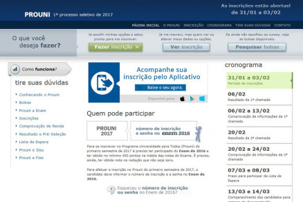 Inscries do Prouni do primeiro semestre de 2017 j esto abertas