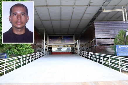 No detalhe, o policial morto afogado durante treinamento do Ciopaer