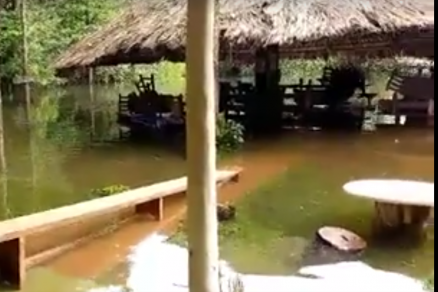 O balnerio ficou fechado por quatro dias por causa das cheia no rio