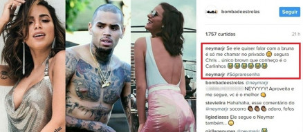 No Instagram, Neymar manda recado a Chris Brown 