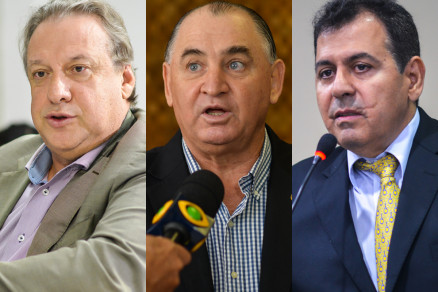 Os deputados Romoaldo Junior, Nininho e Adalto de Freitas, que criticaram a Polcia Federal