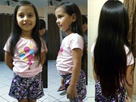 Colombiana de seis anos decidiu cortar o cabelo para doar a crianas com cncer