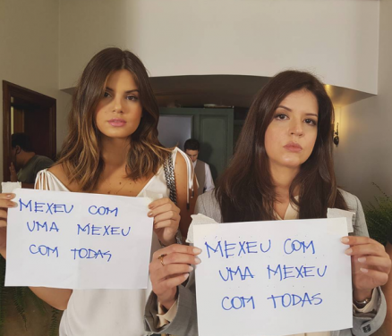 Atrizes e outras celebridades  compartilharam a mensagem 