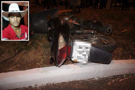 O motociclista Jos Carlos Gomes (no detalhe), que morreu em acidente na MT-100
