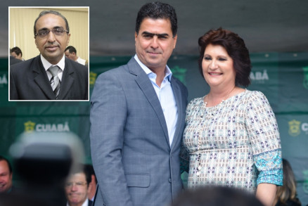 O prefeito Emanuel Pinheiro, Singlair Ciekalski de Musis e Wilton Coelho Pereira no detalhe: mudana na Secretaria de Assistncia Social 