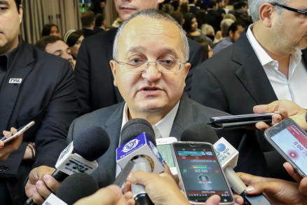 O governador Pedro Taques, durante solenidade no Palacio Paiaguas 